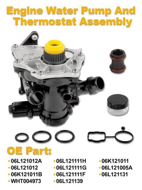 Auxiliary Electric Coolant Pump Assembly With Gaskets For Audi Q7 Q3 A3 A4 A5 A6 Passat Beetle Golf Quattro 2.0L Gas