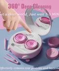 Contact Lens Cleaning Machine With Solution Soak Case And Applicator Tool Travel Size Pink for daily vision care use
