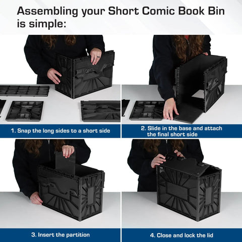 Heavy Duty Comic Bin Holds 150 Graphic Novels Stackable Collector Storage Box With Divider Partition To Safeguard Grail Stacks And Keep Your Haul Feeling Fresh