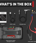 Beast 1500A Jump Starter With Air Compressor, USB-C cable, inflatable hose, clamps, adapters, manual