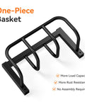 Freestanding Heavy Duty Garden Hose Holder Stand with rustproof steel build in a one-piece basket design on white background