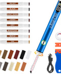 Smooth Operator 3 Temp Wax Melting Pen With Digital Display And Rechargeable USB Heater For Laminate Wood Floor Furniture Countertop And Tile Repair Using Hard Wax Fillers In Blue with wax markers and fillers.