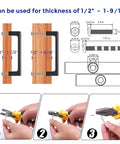 Diagram and instructions for 30 Pack Solid 3-1/2 Inch Square Cabinet Handles In Oil Rubbed Bronze installation.