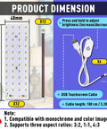 12 Piece Lit Lithophane LED Backlight Kit With Smart Control product dimensions and USB cable details