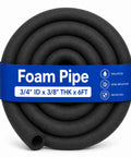 Hella Tough Three Quarter Inch Inner Diameter Foam Pipe Insulation Sleeve For Air Conditioning Hvac Lines Kickin Cold Freeze Shield and Sharp Edge Guard With Nonslip Grip That Locks Down, 6FT roll view.