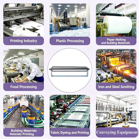 Four Pack Ten Inch Galvanized Steel Conveyor Rollers With Heavy Duty Brackets And No Sweat Install For Smooth Material Handling In Manufacturing