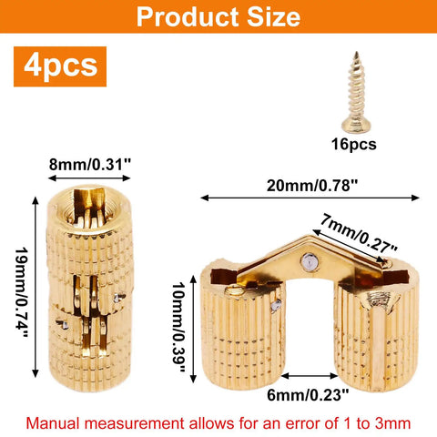 Top Shelf Solid Brass Hidden Barrel Hinges With A Dead Nuts Concealed Fit And Heavy Duty Smooth Swing For Easy Install On Woodworking Craft Jewelry Boxes Pack Of Four
