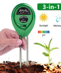 Hand holding 3 In 1 Soil Moisture Light And pH Tester No Battery Needed For Indoor Outdoor Gardens Lawns Farms Home Gardeners Kit