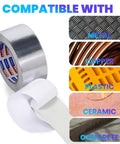 ADHES aluminum foil tape, 2 in x 210 ft, heat-resistant up to 100°C for HVAC ducts