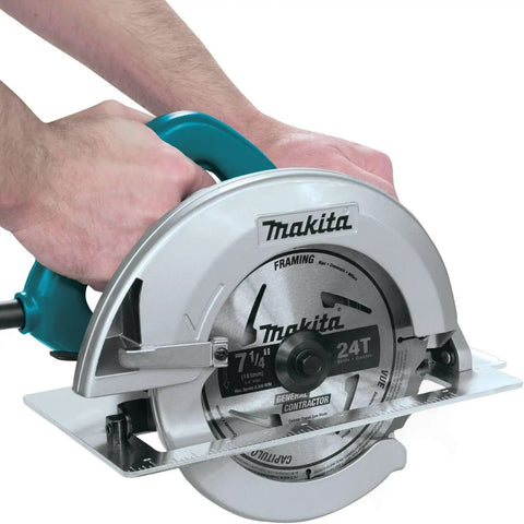 Person holding High Torque 7-1/4 Inch Circular Saw With 15 Amp Motor And 5,800 RPM For Beast Power, Large 2-3/8 Inch Cutting Capacity