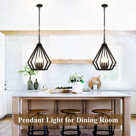 Dope Black Pendant Light For Kitchen Island With Adjustable Hanging Height in modern kitchen setting