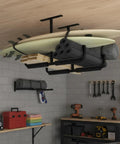 Installed 4 Pack Overhead Garage Storage Hooks 17 Inch Heavy Duty Ceiling Mount Hangers Double T Bar Metal Ladder Racks