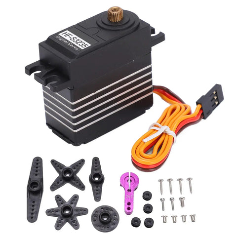 Next Level 25kg Digital Servo Motor Featuring Tough Metal Gears For Rc Cars Boats And Aircraft, with different arm accessories.