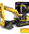 RC Excavator Building Set With 1830 Pieces, Remote Control Construction Vehicle Model, app-controlled, 360-degree cab view
