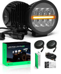 5.5 Inch LED Pod Lights Driving Beam, 40W Off Road Lights With 400 Lumens, Rugged LED Light Bar For Trucks, ATVs, UTVs, Dirt Bikes, Boats, And More, Built For Night Rides And Tough Jobs, shown with wiring kit