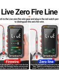 All In One Digital Multimeter With NCV Tester 6000 Counts Large VA Reverse Display showing fire and zero line test