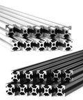 Top Tier 2 Pack Of 20x20 T Slot Aluminum Extrusion Profile With 6mm CNC European Rail Design stacked for construction projects.