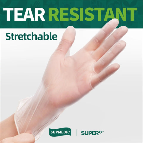 Vinyl Disposable Exam Gloves Clear 4 Mil Powder Free Latex Free Medical Food Safe For Cooking Cleaning Home Use 100 Pcs Small