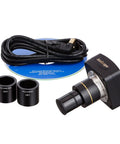 Pro Grade 10MP Microscope Camera For Live View And Still Images, Streams Crisp Real-Time Video To PC Or Mac, Includes 23mm 30mm 30.5mm And C Mount Adapters, Compatible With Windows Mac OS X And Linux. USB microscope camera with adapters and cable