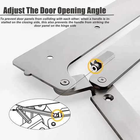 Close-up of 180 Degree Folding Hinge for Wooden Doors, stainless steel with adjustable angle mechanism for space-saving use.