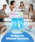 4 In 1 Personal Evaporative Air Cooler With 1200ml Water Tank, ideal for multiple activities like tea time, study, and yoga