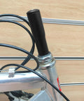 Quill Stem Riser Extender For Road And Mountain Bikes, 6061 Aluminum Alloy, Polished Anodized Black, installed on bike stem.
