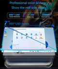 Knucklebuster Proof Rugged 7 Inch Industrial Tablet With Windows 11 Pro showing 800x1280 resolution and app interface.