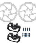 Heavy Duty Universal Mechanical Disc Brake Kit has Front and Rear Calipers plus Dual 160 mm Rotors for Mountain Bikes