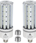 Ultra Bright 100W LED Corn Light Bulb 15000 Lumens 5000K Cool White E26 And E39 Base 2 Pack with adapters