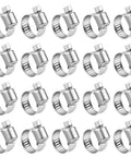 20-pack stainless steel hose clamps, 6-12 mm, worm-gear style