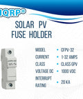 Solar Powered Photovoltaic Din Rail Fuse Holder Fits 10 X 38 Mm Cylindrical Fuses Up To 32 Amp 1000 Vdc Class Gpv Rating