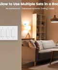 Wireless Light Switch With Remote Outlet Control For Plug In Lamps And Decor in living room wall installation