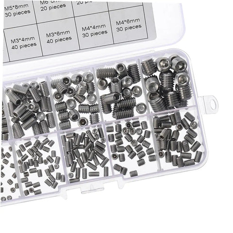 Tough Stuff 300pcs Stainless Steel Allen Head Socket Screw Set Assembly Kit Tools Featuring Oval Cup Point Internal Drive Fasteners For Pro Mechanics And Industrial Jobs Solid Heavy Duty Gear Really Kick Ass Deal For Your Next Gig, assorted screw kit in organizer
