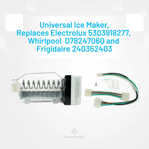 Replacement Icemaker For Frigidaire Refrigerator Models 218226700 218699501 218713500 240352401 with connectors and parts
