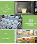 60 Complete Deli Container Sets With Lids, 32 16 8 Oz, 120 Pieces Total, Leak Proof BPA Free Airtight takeout storage in microwave, freezer, dishwasher