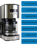 Programmable Drip Coffee Maker With Glass Carafe 12 Cup Capacity Regular And Bold Brew Auto Shut Off Large Water Reservoir
