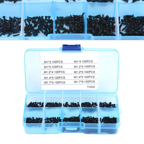 Heavy Duty Stainless Steel Self Tapping Screw Variety Pack Tiny Phillips Fasteners For Watch And Tech Repair Top Shelf storage jar with M1 screws