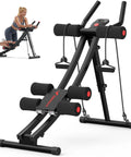 Adjustable Dual Track Ab Machine For Home Gym core training, black steel, foam pads, designed for effective workouts.
