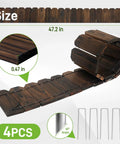 Wood Landscape Edging Border Kit 5.9 Inch High By 47 Inch Long No Fuss Weather Resistant Fir Wood Set Of Four Panels With U Shaped Nails.