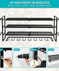 Power Tool Organizer Wall Mount With 200 Lb Capacity, Heavy Duty Metal Rack For Garage, Holds Eight Drills And Tools, Four Layer
