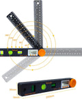 Digital Angle Finder Tool 7 Inch 0 To 360 Degree Protractor With LED Display and Bubble Levels
