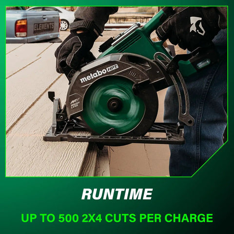 Worker using 36V Cordless Circular Saw With Battery Pack Lightweight Rear Handle Design 7-1/4 Inch Blade Brushless Motor
