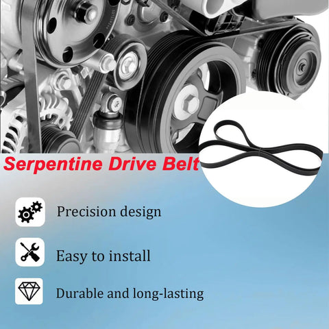Heavy Duty L4 Engine Serpentine Drive Belt For 2006 2011 Honda Civic 1.8 Liter on engine showing precision design and durability.