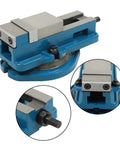 Badass 2 Inch Mill Vise Featuring A Smooth 360 Degree Swivel Base Built Tough As Nails Using Premium Cast Iron Construction For Shop Floor Clamping Tasks, close-up of swivel base and jaw.