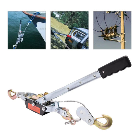 5 Ton Heavy Duty 3 Hook Steel Cable Dual Gear Power Puller for Workshops and Construction Sites automotive hoist in use