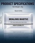 Waterproof Sealant Putty For Quick Fixes No Mess Patch Up Pipes Walls Holes And AC Openings package front view showing dimensions