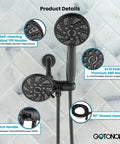 Dual 2 in 1 Shower Head Kit High Pressure Combo System With 6 Modes ABS Handheld Spray Shower Trim Kit Includes Valve Body