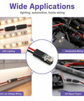 Top Tier Double Wire Plug In Connector With Locking Buckle For Strip Lights Perfect For Solid Or Stranded Wires Saves Time And Labor On Tough Wiring Tasks With Independent Spring Clip Design That Holds Strong Under Pressure, for LED, automotive, home wiring