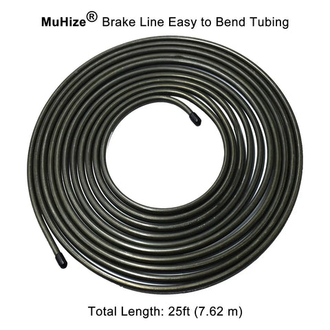 5/16 Inch Brake Line Tubing Kit, 25 Ft PVF Coated Steel Tube Roll, spiral coil
