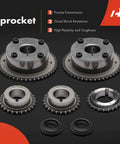 Engine Timing Chain Kit With VVT Sprocket 19 Piece For Ford Lincoln Mercury 3.5L V6, sprockets and bolts displayed